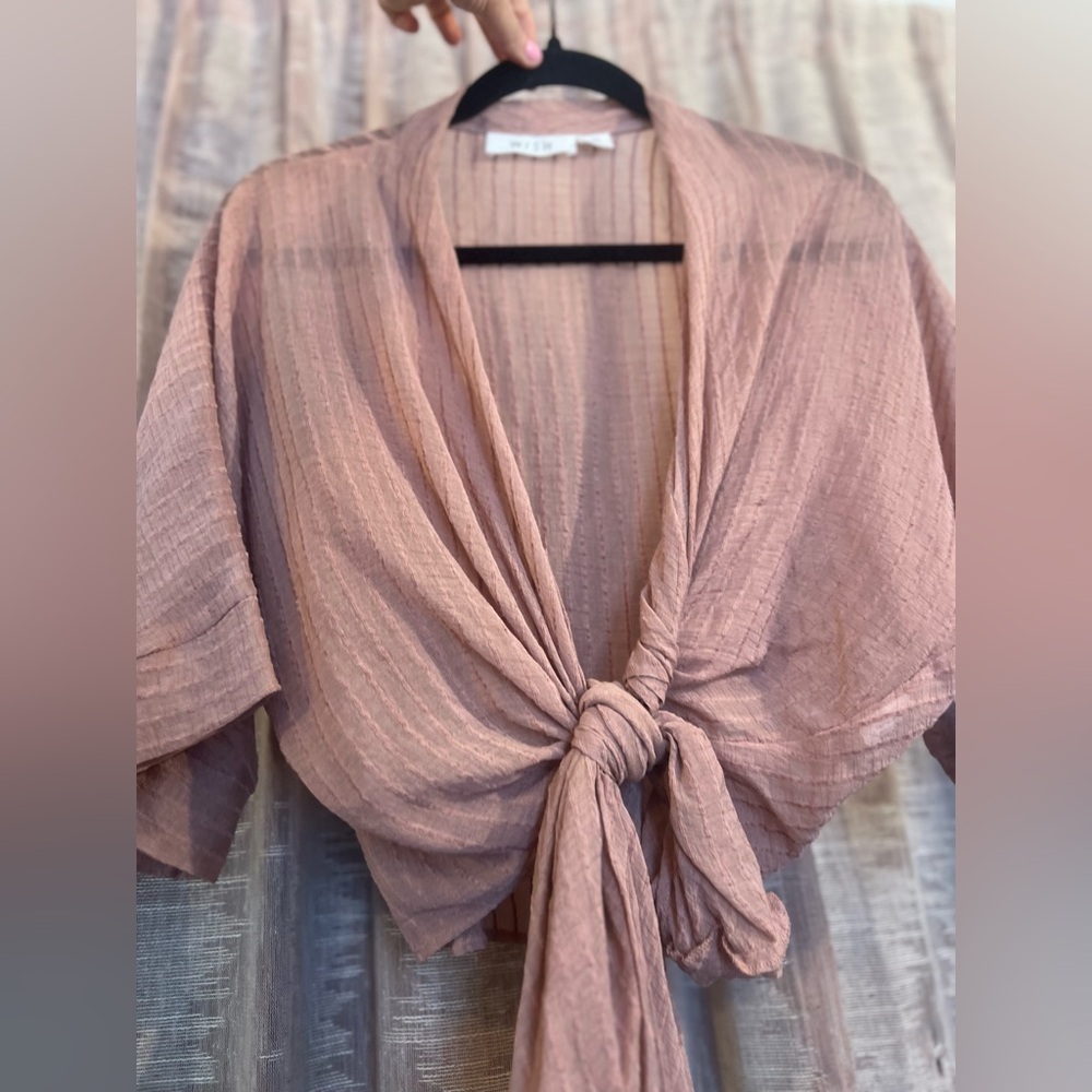 WISH Wrap Tie Front Top, NEW - Picture 3 of 13